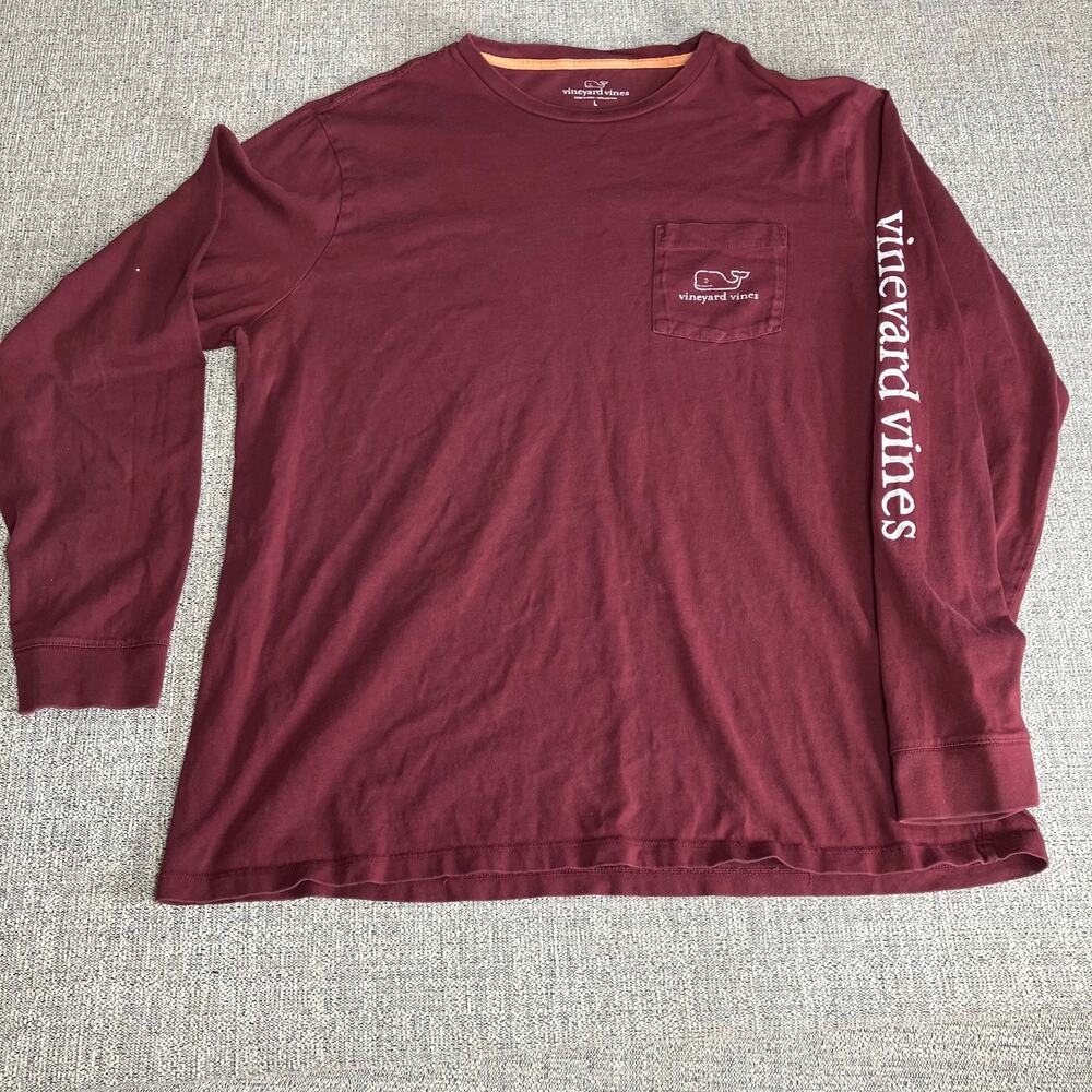 Vineyard Vines Burgee Vintage Whale Long-Sleeve Pocket Tee Size Large